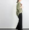 Japanese summer new spring and autumn V-neck pullover loose and thin solid color shirt top women's shirt