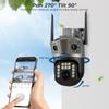 6K 12MP Wifi камера PTZ три экрана наружное автоматическое слежение ночное видение охранная система видеонаблюдения камера IP iCSee
