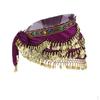 Ladies Bellydance Hip Scarf Costume Coin Belt Beach Towel Dancing Cloth - Purple, As