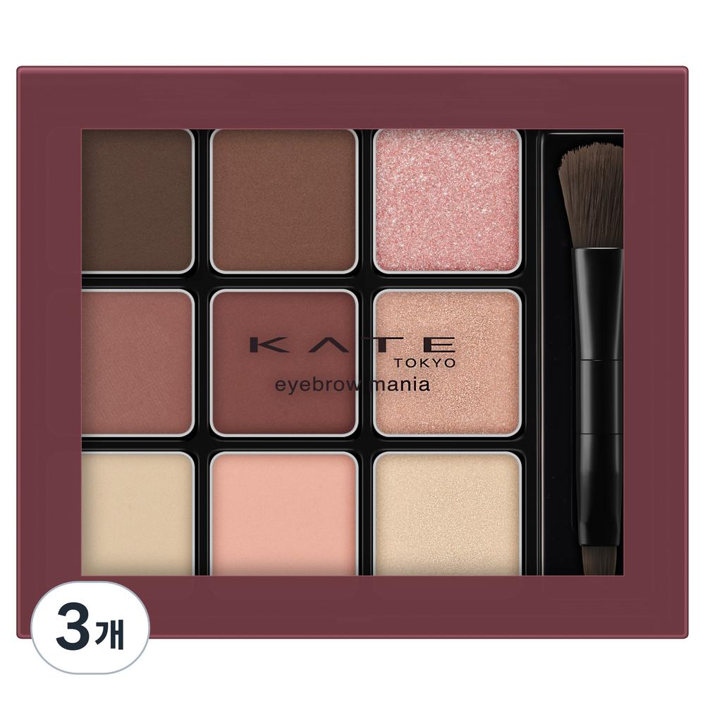 Kate Палитра теней для бровей Mania, EX-8 розово-коричневый, 3 шт.