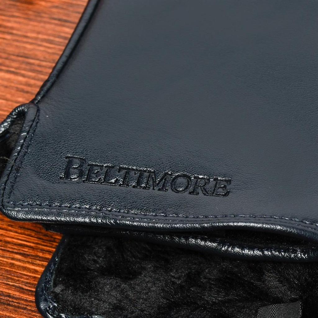 Rękawiczki skórzane damskie granat polar s/m BELTIMORE K25