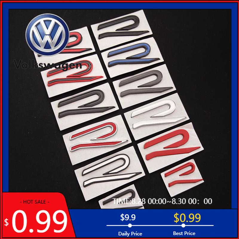 RSQ1 VW 2026 Hot 3D Metal R Logo Badge Emblem Car Body Tail Trunk Decals Sticker For VW Volkswagen GTI R Rline Golf Beetle Passat Sha