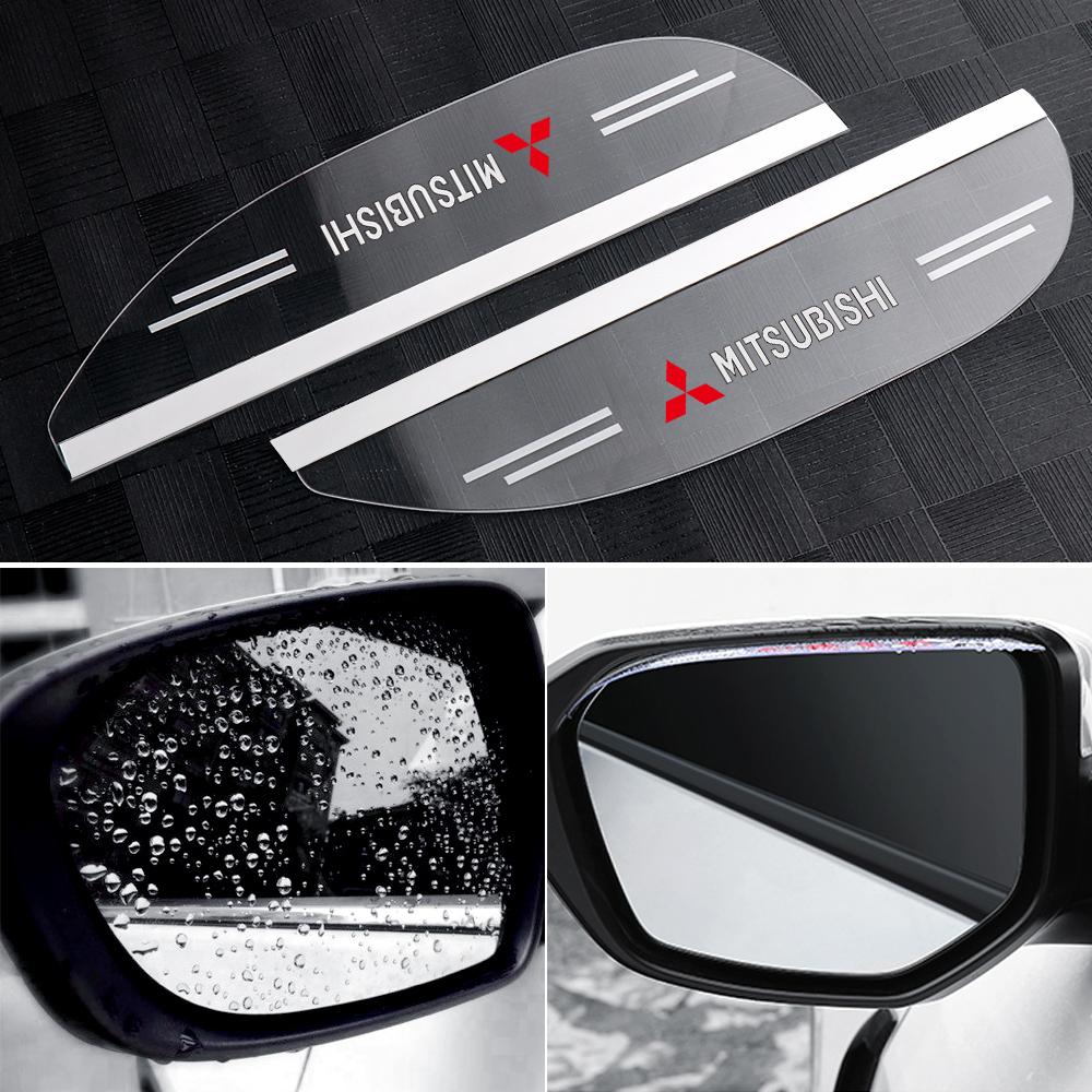 Car Transparent  Back Rain Eyebrow Cover Auto Rearview Mirror Rain Shade For Mitsubishi Ralliart Lancer Outlander Colt L200 ASX