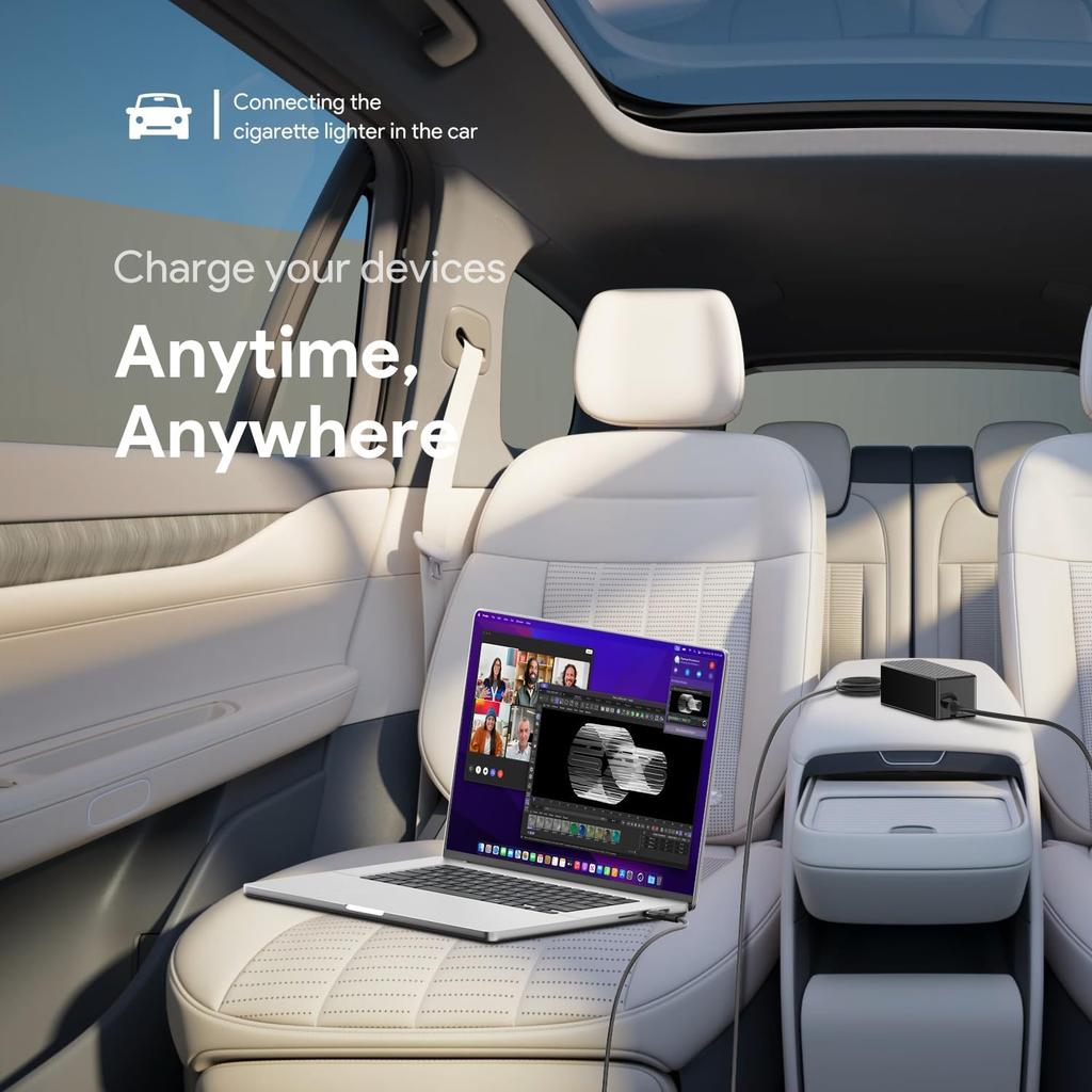 HKY PD 100W 96W 90W 87W 70W 67W 61W USB C Laptop Car Charger DC 12V-24V Travel Adapter for 2022 2021 MacBook Pro 16"15"14",Mac Air 13",Surface Pro 9