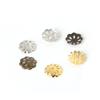 Mix Color Metal Flower Petal End Spacer Hallow Beads Caps Charms Bead Cups For Jewelry Necklace Making Supplie