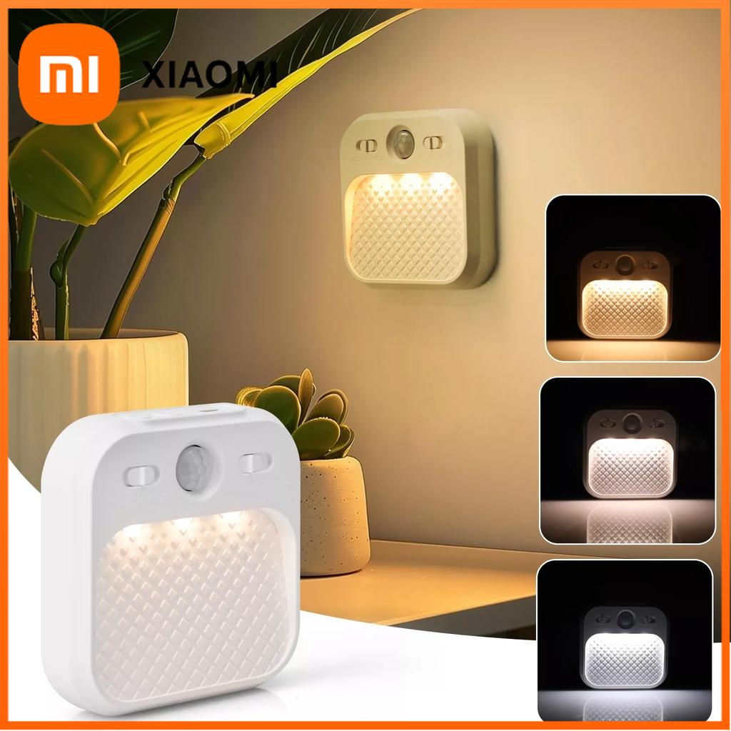 Xiaomi Датчик движения PIR, светодиодный ночник, перезаряжаемый через USB, для спальни, лестницы, прихожей, шкафа, освещения шкафа