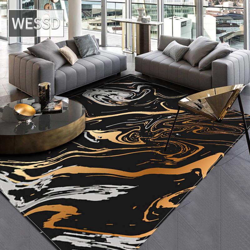 Современный черный мраморный ковер для гостиной, роскошный большой коврик для ванной комнаты, впитывающий нескользящий коврик для спальни, коврик для интерьера дома