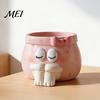 Unique Birthday Gifts for Girls Cute Cartoon Girl Pen Holder, Resin Makeup Brush Decorative Desktop Creative Stationery Holder Organizer with