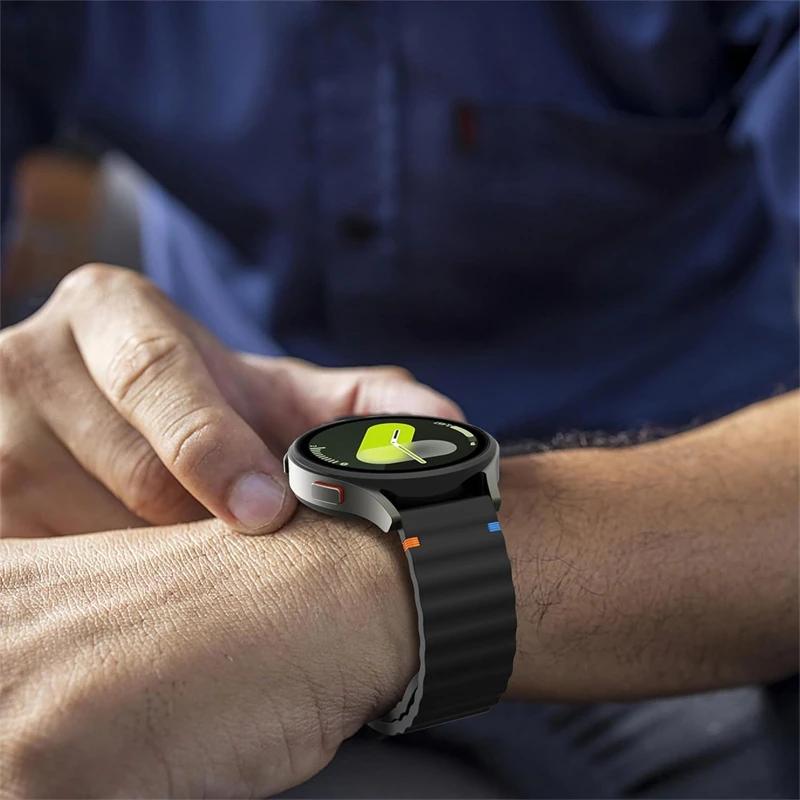 Силиконовый ремешок 22 мм 20 мм для Samsung Galaxy Watch 7 6 5 4 44 мм 40 мм 6 Classic Active 2 Спортивный браслет для Huawei GT Watch Band
