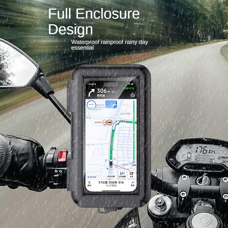 Motorcycle Bicycle Mobile Phone Holder Waterproof Case Holder Case with Touch Screen Rainy Day Special Universal Smartphone