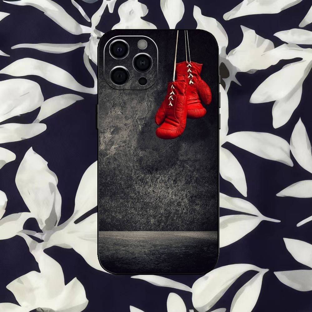 Cool Boxing Sport Phone Case For iPhone 17,16,15,14,13,12,11 Plus,Pro Max,SE4Soft Silicone Black Cover