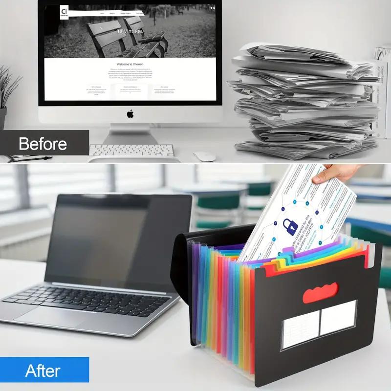 1 шт. 13 карманов сумка-гармошка портативная А4 расширяющаяся папка-органайзер Радужный ящик для хранения документов счетов квитанций