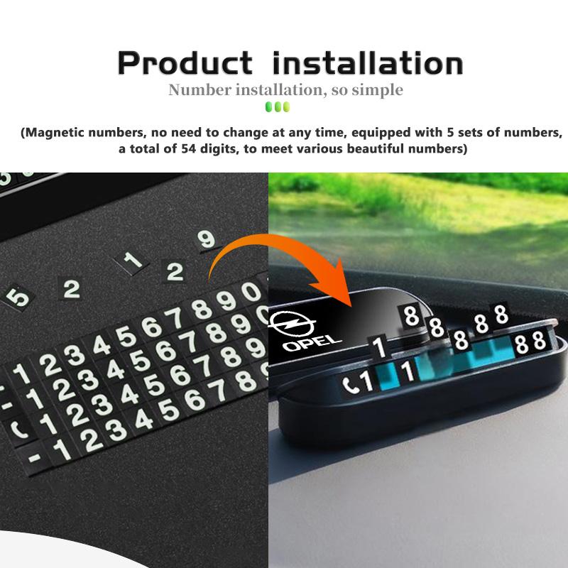 Car Temporary Parking Signs On vehicles Phone Number Park For Opel Corsa Mokka Astra Cascada Adam Insignia Meriva Vectra WJ1