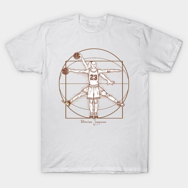 Asian Size Cotton Unisex Tshirt Print T-shirt Vitruvian Jumpman ( No Text) T-shirt No-Cut Print Regular Fit