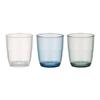 CB Japan Stackable Tumblers, 220ml, Set of 3, Clear Blue and Green Resin Tumblers, Glass-Like Transparency