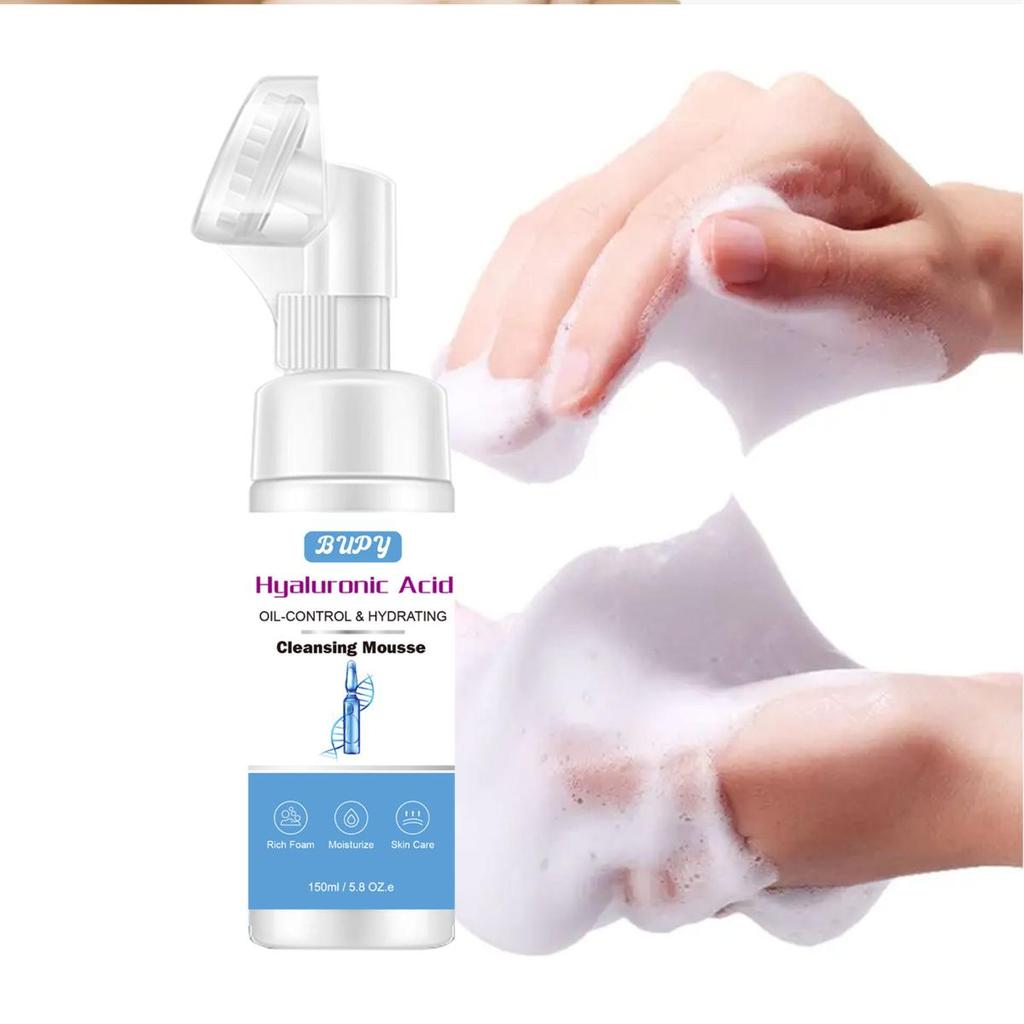Moisturizing Facial Cleansing Mousse with Hyaluronic Acid for Refreshing and Deep Cleansing