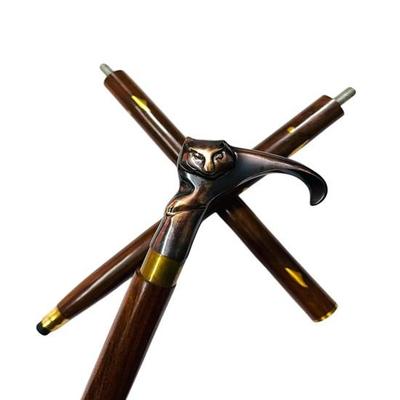 Трость для ходьбы длиной 93,98 см с латунной ручкой для кошек, трость в викторианском стиле, тройная трость для мужчин, женщин, папы, мамы