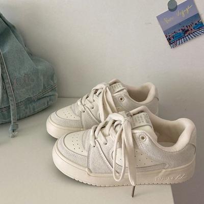 Ins ветер доска обувь женская весна 2025 новая трендовая универсальная платформа белая обувь нишевая обувь-хлебцы повседневная обувь