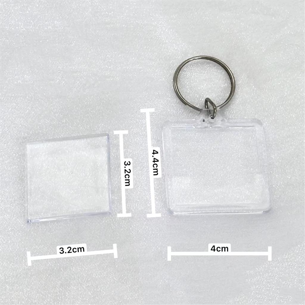 1Pc INS Simple Transparent Acrylic 1-inch Photo Frame Korean Kpop Idol 1-inch Photocard Protective Display Key Chain Bag Pendant