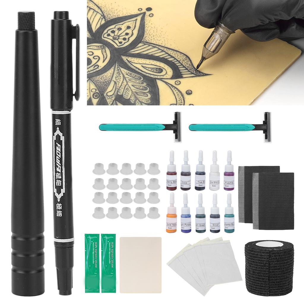 Традиционный набор для начинающих практиков татуировки своими руками игла для татуировки черный