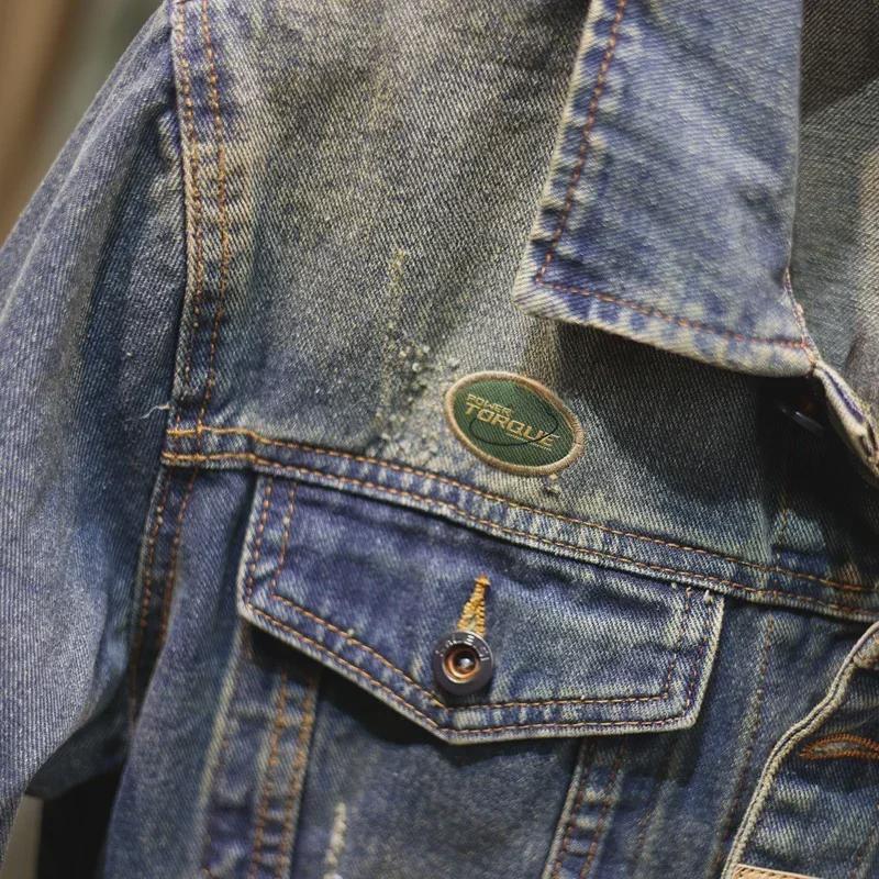 Мужская джинсовая куртка в стиле ретро — модный свободный повседневный стиль для весны и осени