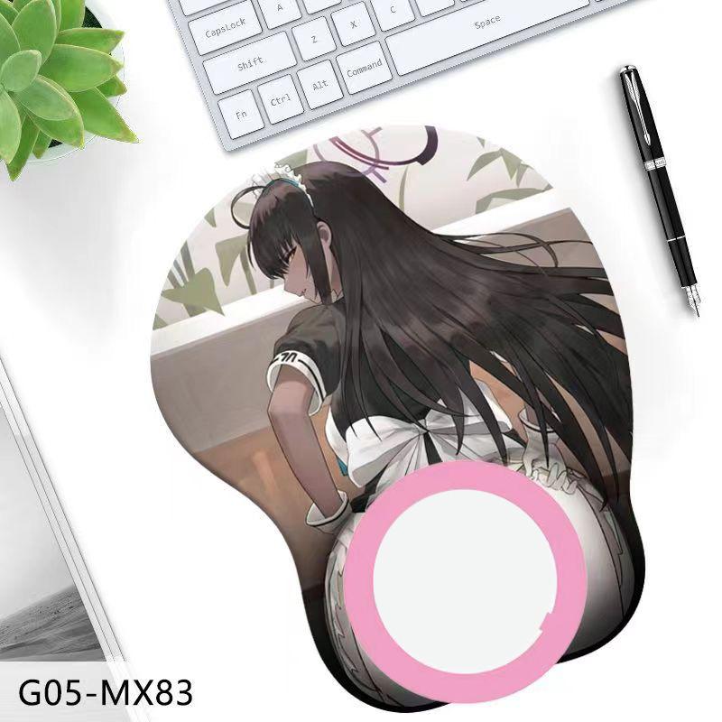 3D силиконовый коврик для мыши с анимационным персонажем, трехмерный коврик для мыши на запястье, ягодицы