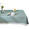 Waffle Table Cloth, Knitted Fabric, Dining Table Cloth, Lace Tea Table Cover Cloth, High-end Circular Desk Cloth, Rectangular Tablecloth