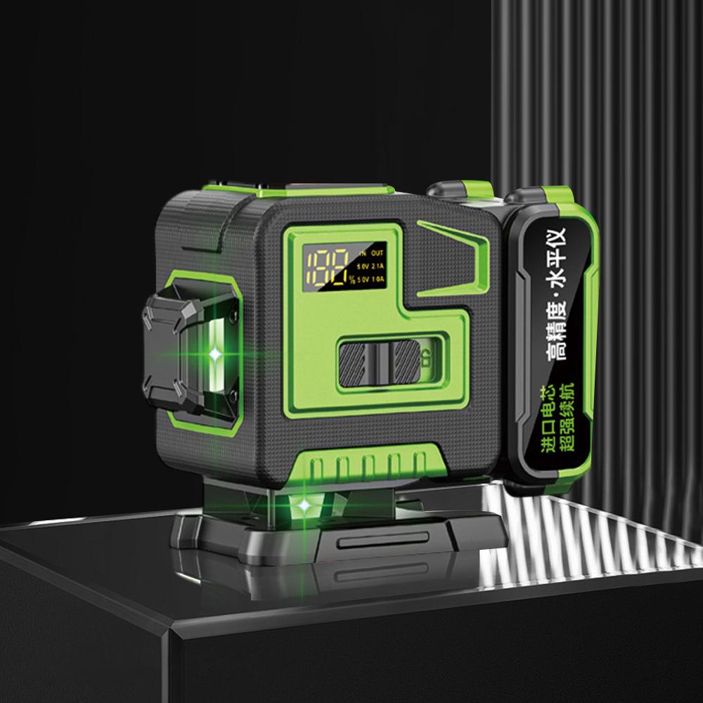 16 Lines 4D Laser Level 60° Self Lifting Horizontal Vertical Cross Green Laser Beam For Construction Alignment