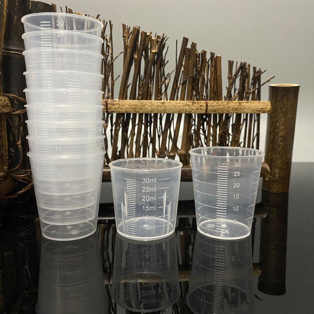 Plastic Measuring Cup Cosmetic Transparent Packing Spot 30ml Pp Plastic Scale Multi-Specification 100 Pieces Dilution Cup Cup with