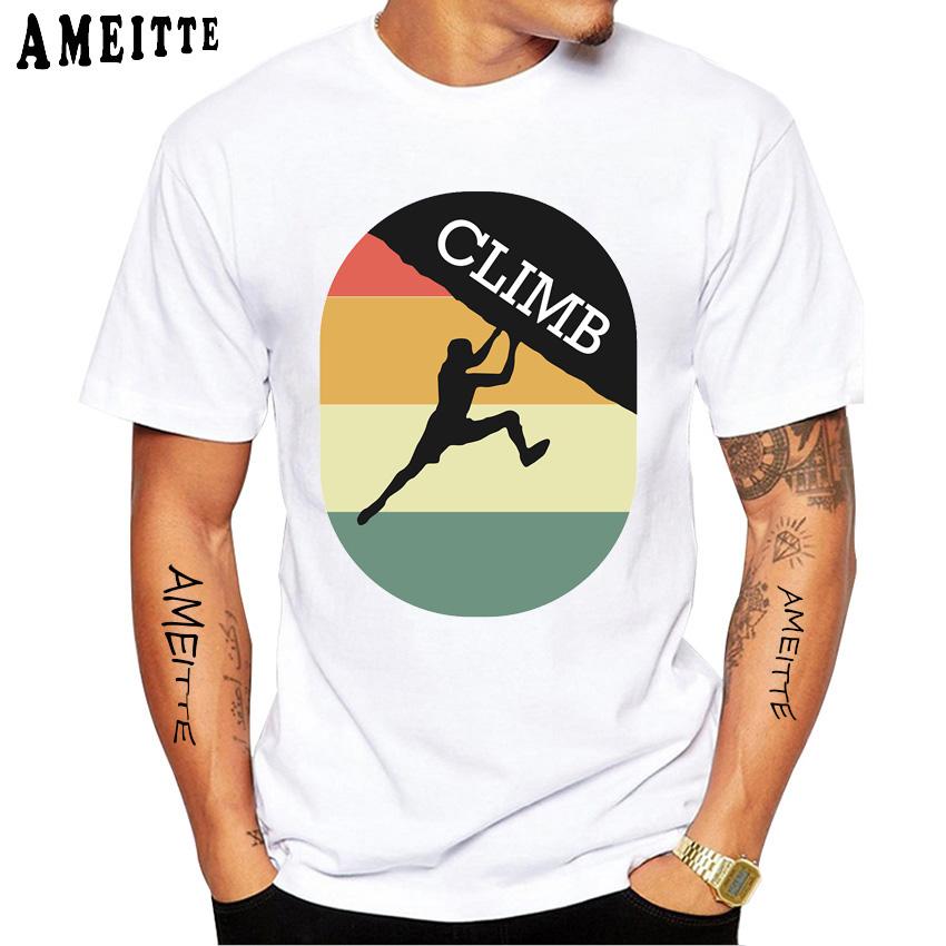 Футболка для мужчин Rock Climbing Climber Funny 3D Print Classic, новая мужская футболка с коротким рукавом, летняя спортивная белая повседневная футболка в стиле хип-хоп