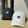 Embroidered Kitten Embroidered Baseball Cap for Women Autumn and Winter Korean Version Small Face Big Head Circumference Peaked Cap for Men