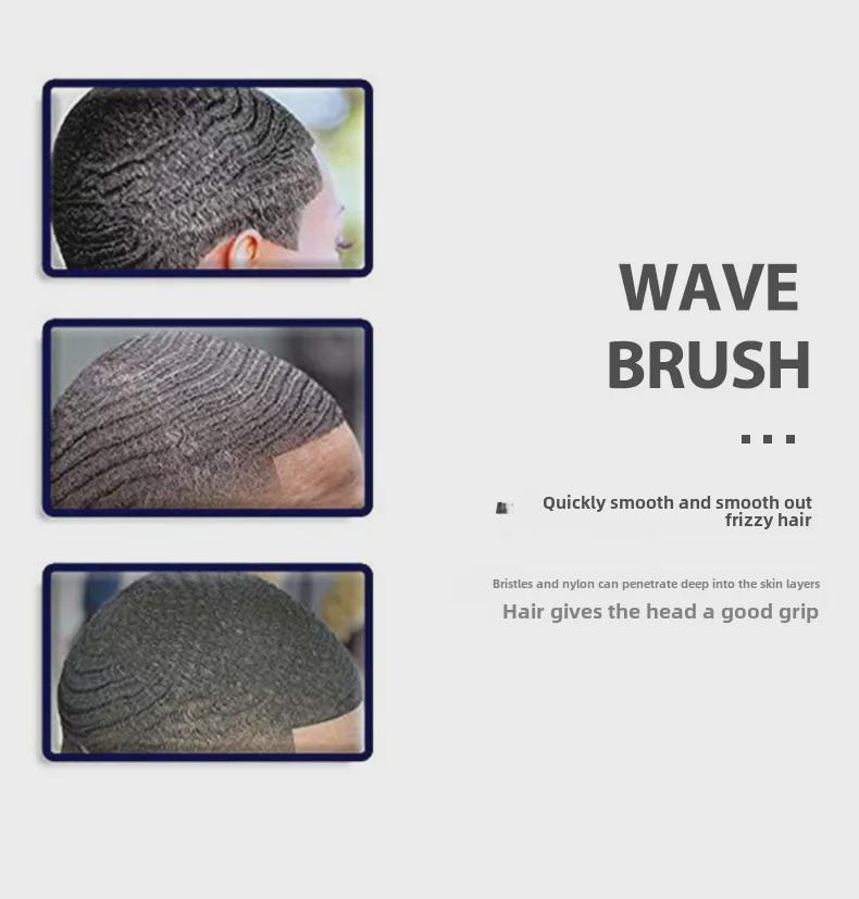 Мужская щетка для мытья волос из бука Curly Wave и большой изогнутый гребень для бороды