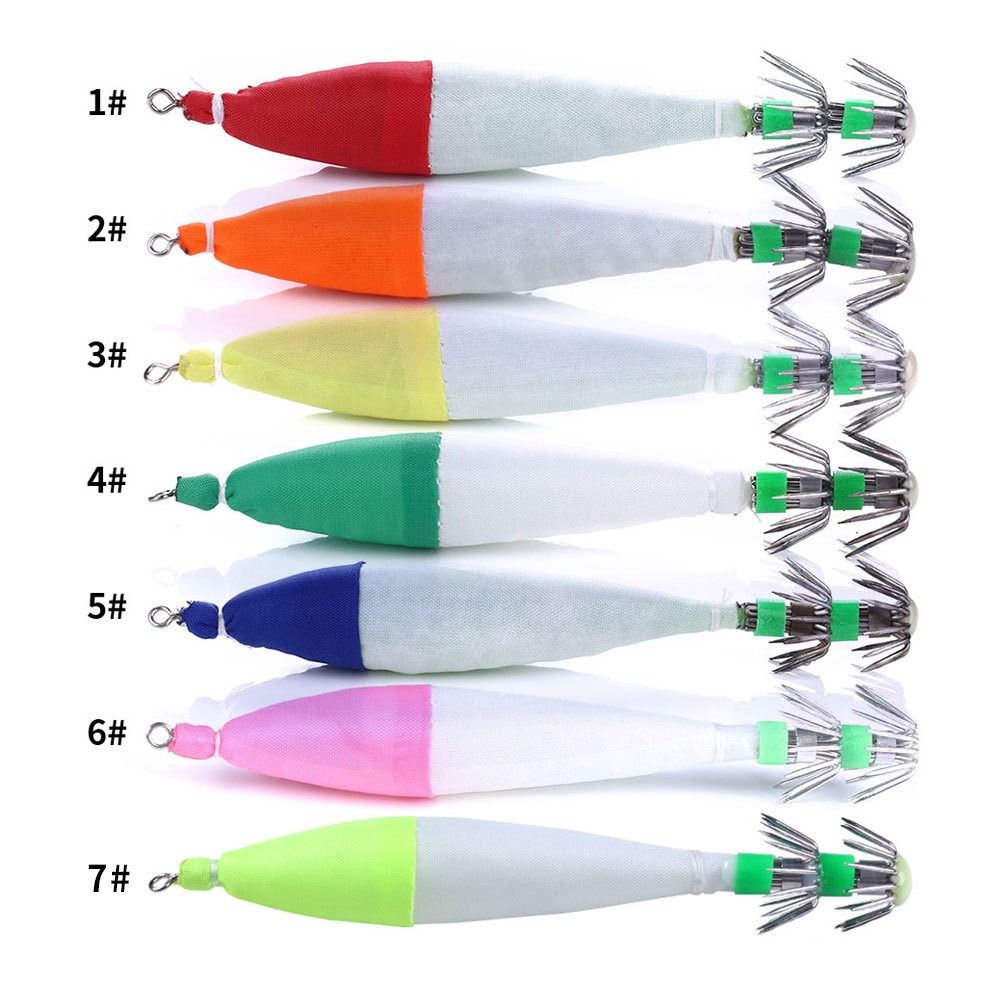 6.3g Wood Shrimp Lure Bright Color Cuttlefish Bait Shrimp Squid Hook Saltwater Fishing Tackle