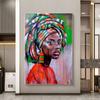 African Black Woman Graffiti Art Posters And Prints Abstract African Girl Canvas Paintings On The Wall Art Pictures Wall Decor