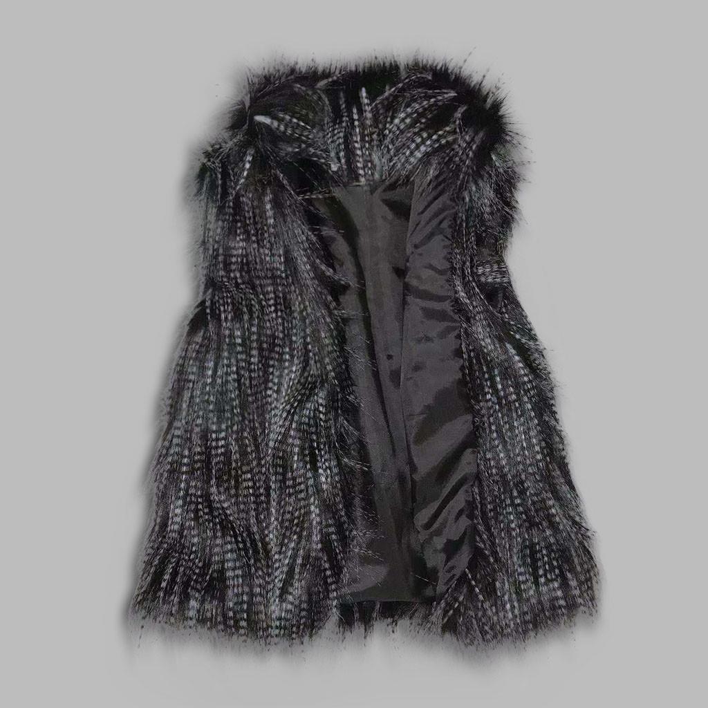 Women's Wool Vest Faux  Vest Stand Collar Faux  Vest Jacket