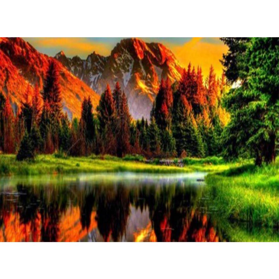 5D DIY алмазная живопись пейзаж горный хрусталь художественная картина полная алмазная вышивка мозаика домашний декор пейзаж комплект для вышивки крестом