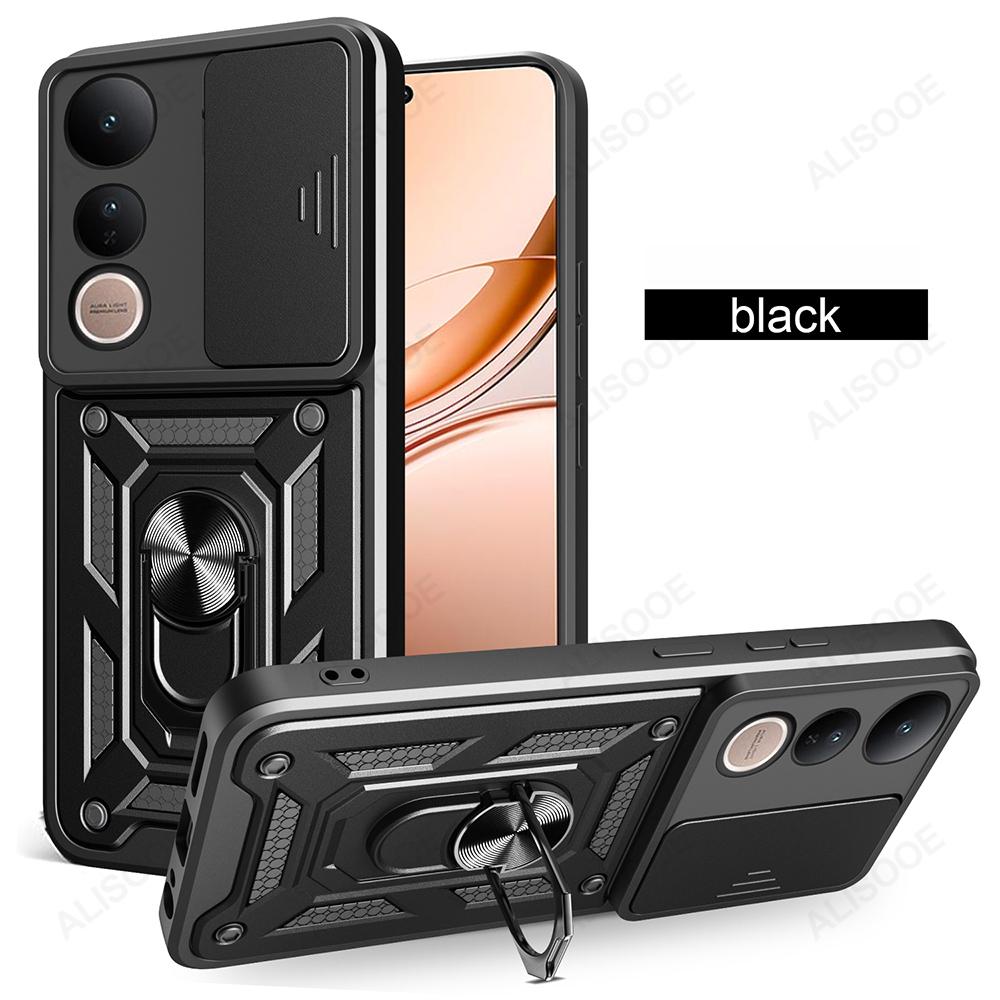 Funda for VIVO V50 Lite Case Slide Camera Protection Ring Stand Shockproof Back Cover for VIVO V50 Capa Funda