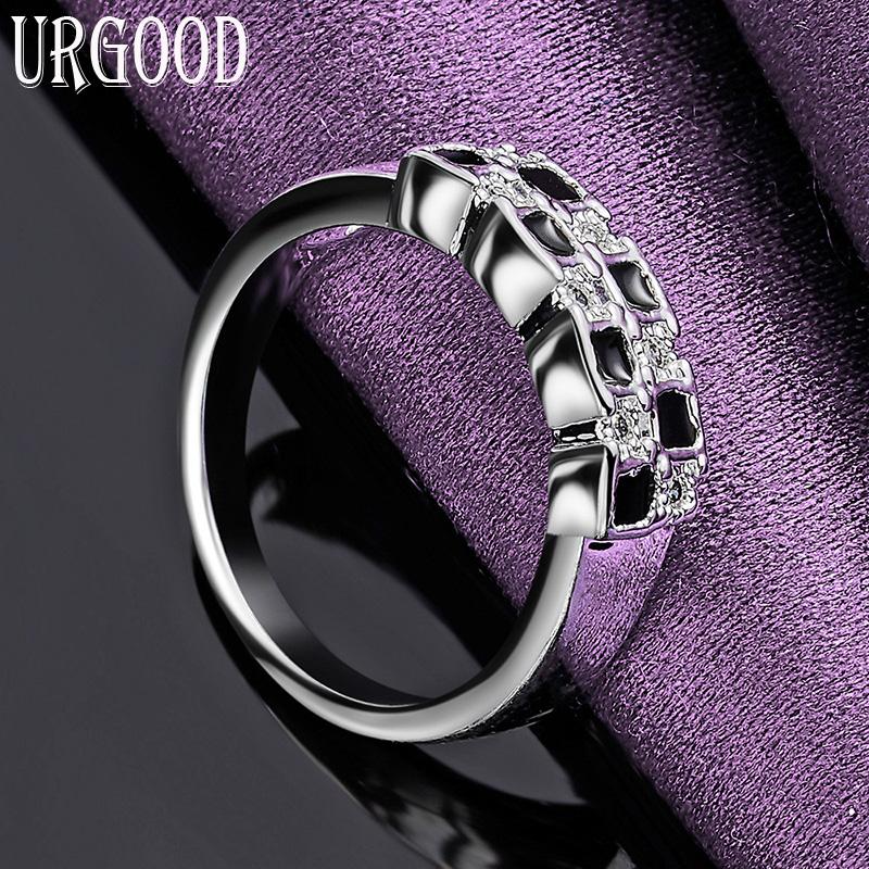 Кольцо из стерлингового серебра 925 пробы в клетку с цирконом AAA, подарок на вечеринку, модные украшения