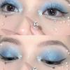 Jennysee Четырехцветная синяя палетка теней для век Маленькая Дымчатая Матовая Мерцающая Пудра Блеск Вспышка Музыкальный Фестиваль Сине-зеленый макияж глаз
