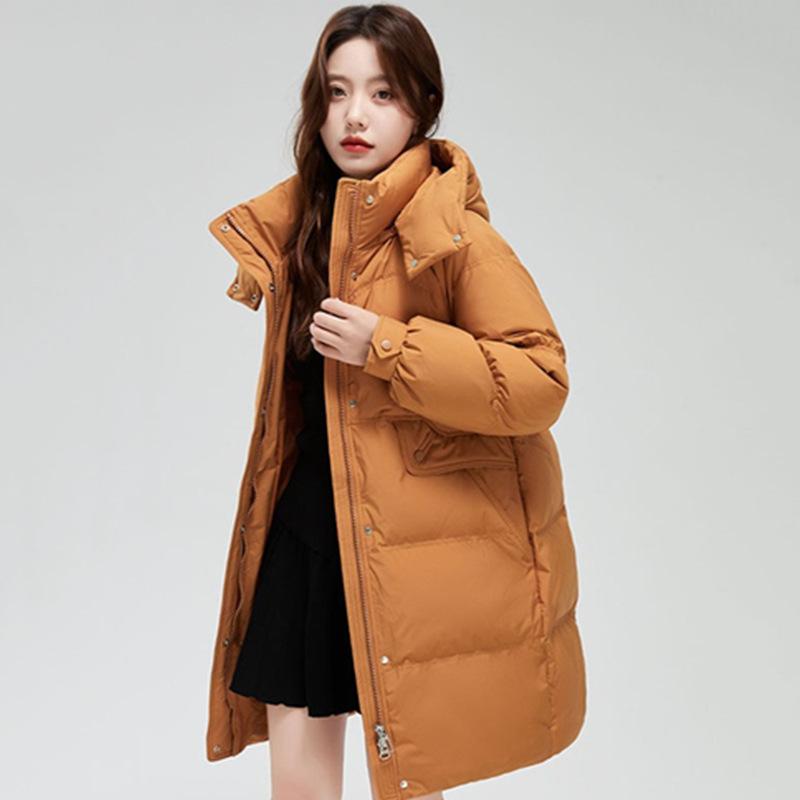 Down Jacket Women's Medium and Long 2025 New Fashion Versatile Loose Casual Thickened White Duck Down Jacket
