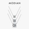 925 Sterling Silver Round Simple Clear CZ Chain Necklaces Pendant For Women Wedding Engagement Statement Jewelry