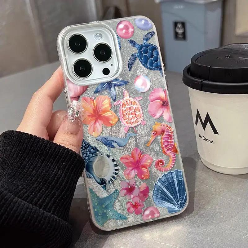 Красочный чехол Звезда Коралл Медуза для Xiaomi POCO F7 X6 X3 X5 Pro F5 M6 Pro M3 F3 Mi 15 11 Lite 5G NE Чехол с текстурой пера
