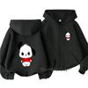 Cute Cartoon Puppy Front Back Graphic Zip Up Hoodie For Kids Long Sleeve Loose Warm Daily Boys Girls Casual Outerwear