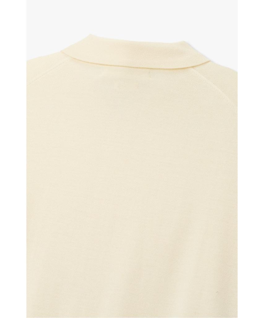 Man On The Boon Silk Wool Polo Cardigan_Cream 4716113012