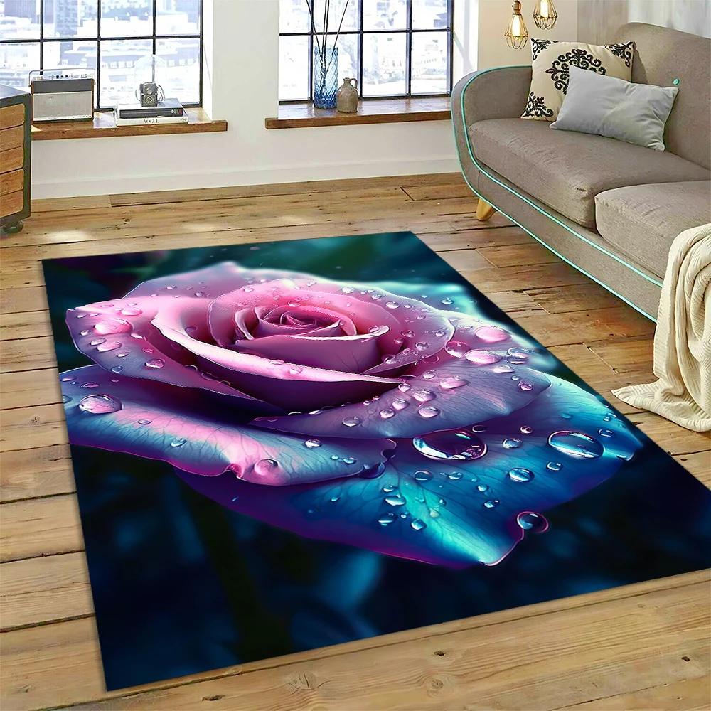 HD Pretty Flower Daisy Rose Chrysanthemum Carpet Rug для дома, гостиной, спальни, дивана, коврика для двери, декора, детский коврик, нескользящий коврик