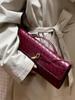 New Handmade Woven Handbag Long Cowhide Dinner Bag High-end Horizontal Handbag Baguette Bag