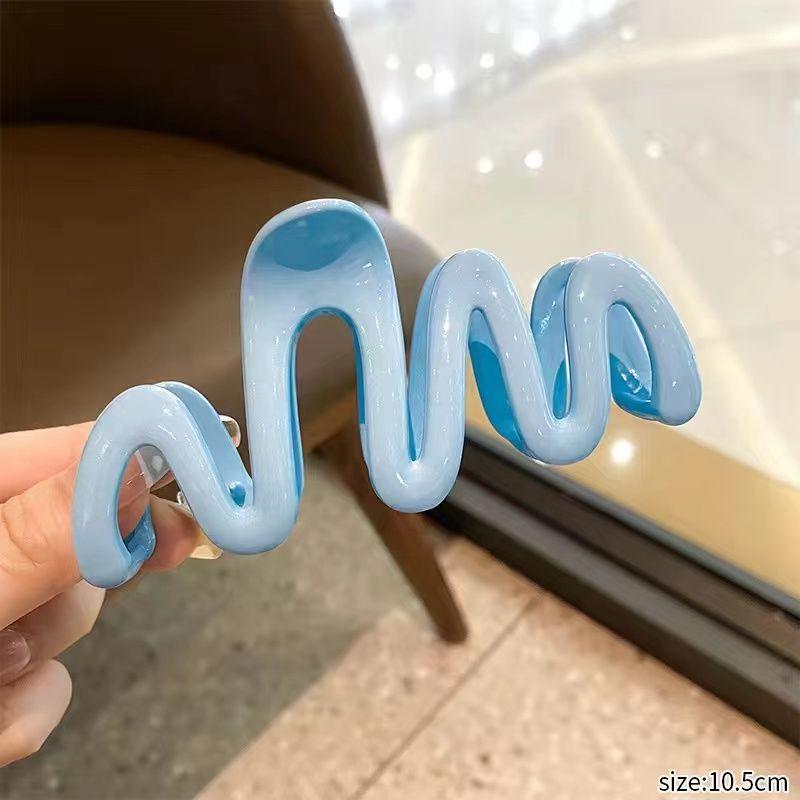 with resembling as a head accessory Jelly color wavy low-neck series hairstyle shark hairpins 1 PC hairpin clips Delicate Jewelry