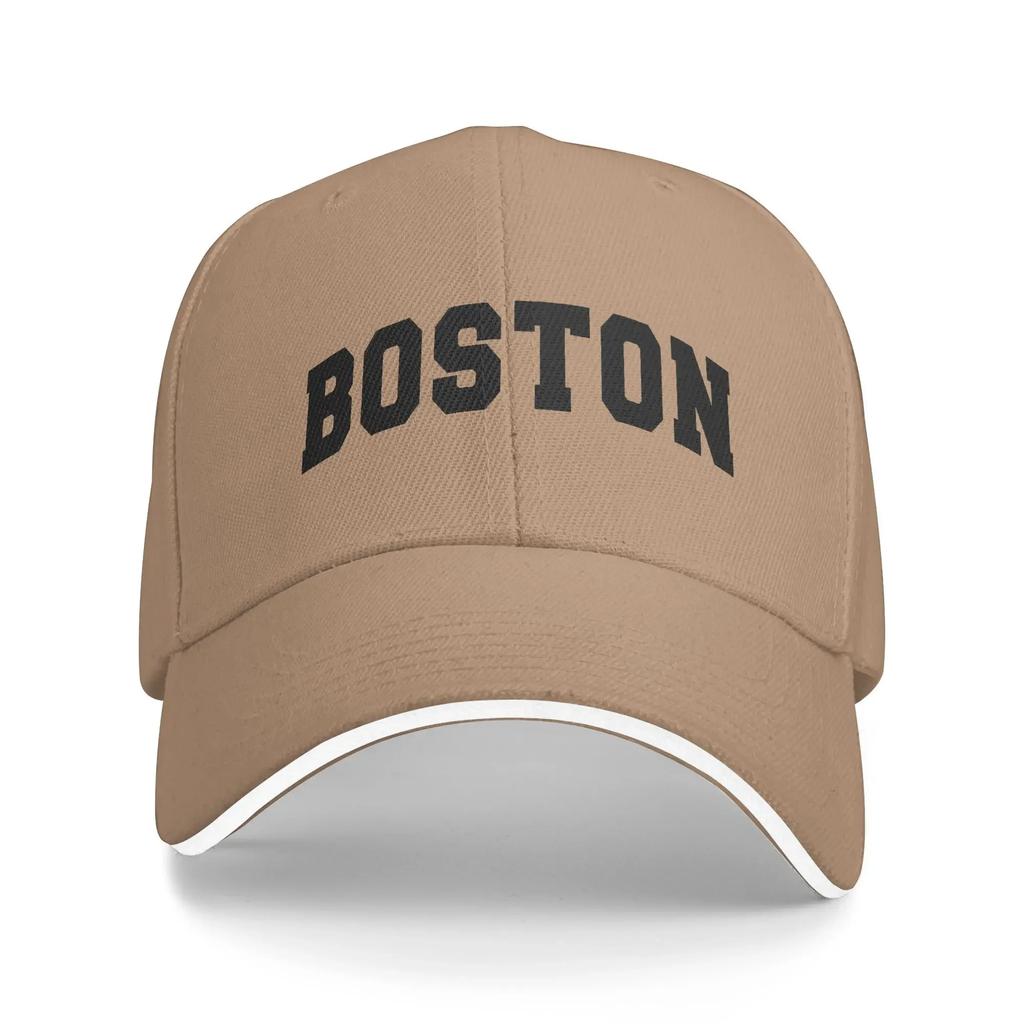 Черная Бейсболка Boston с Принтом для Пары Женщин Тракер Летняя Модная Охота Туризм Дропшиппинг Кепка Snapback
