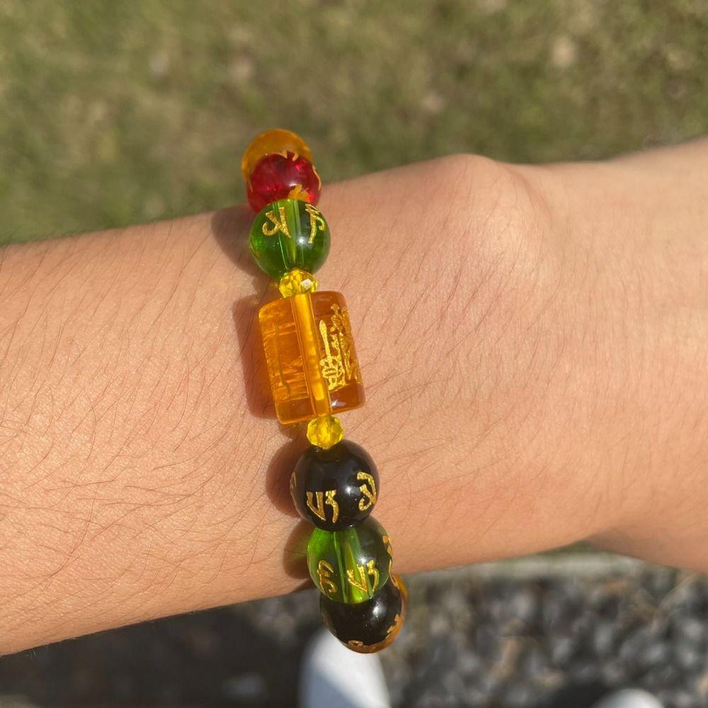 Buddhism Luck Wealth Bracelet Crystal God of Wealth Beaded Bracelet Feng Shui Bracelet Gift