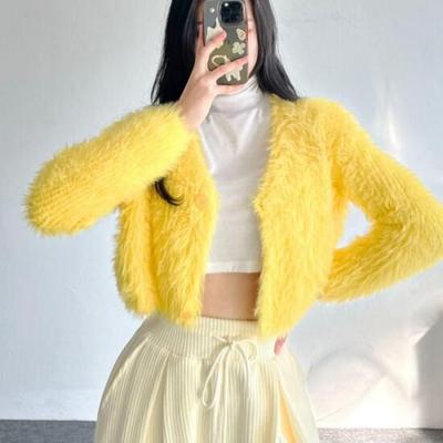 New Arrivals Open Run Women Short Winter Cardigan 5 Colors